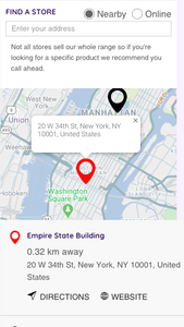 Stockist Store Locator Google Maps Section